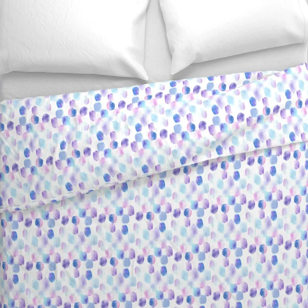 Watercolor Painted Spots Duvet Cover - Light Purple alternate view