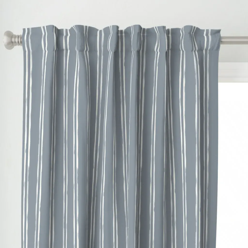 Watercolor Painterly Curtain Panel - Gray alternate view