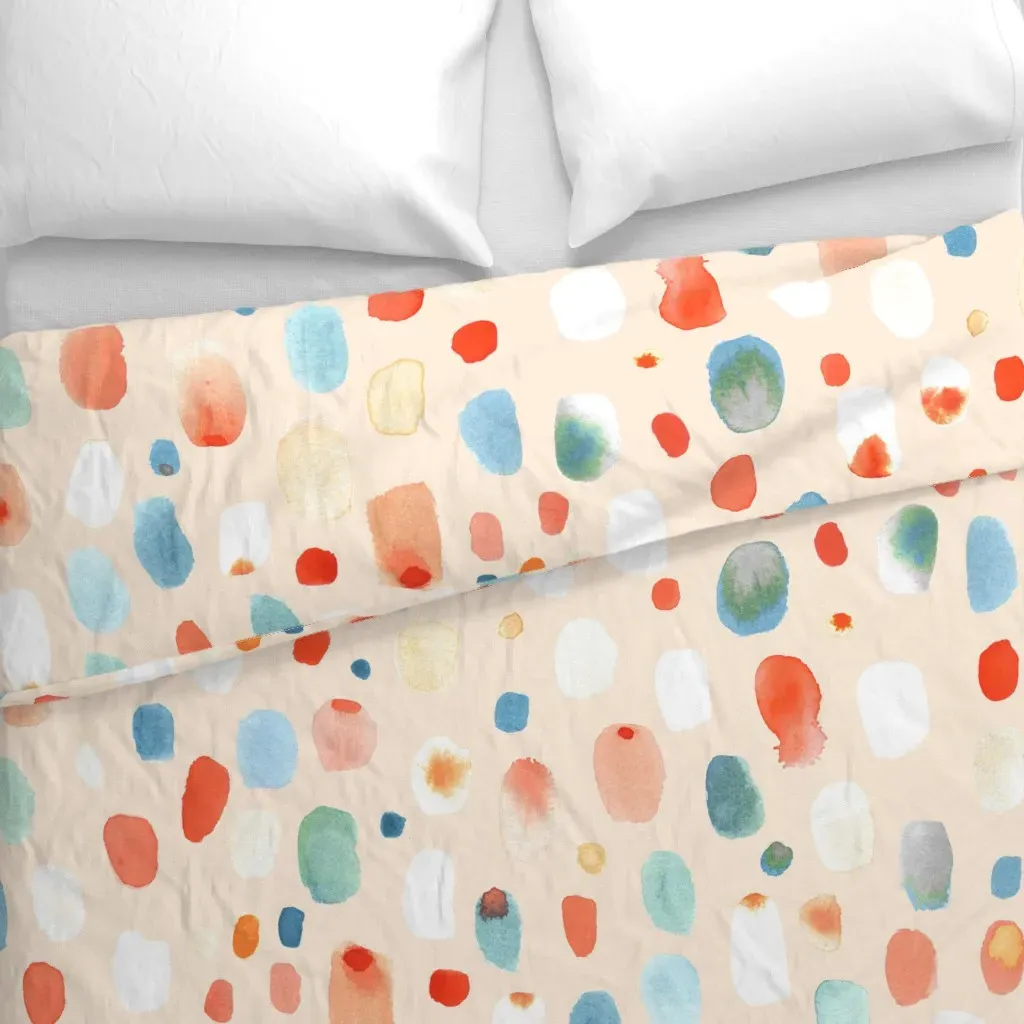 Watercolor Pebbles L Duvet Cover - Peach alternate view
