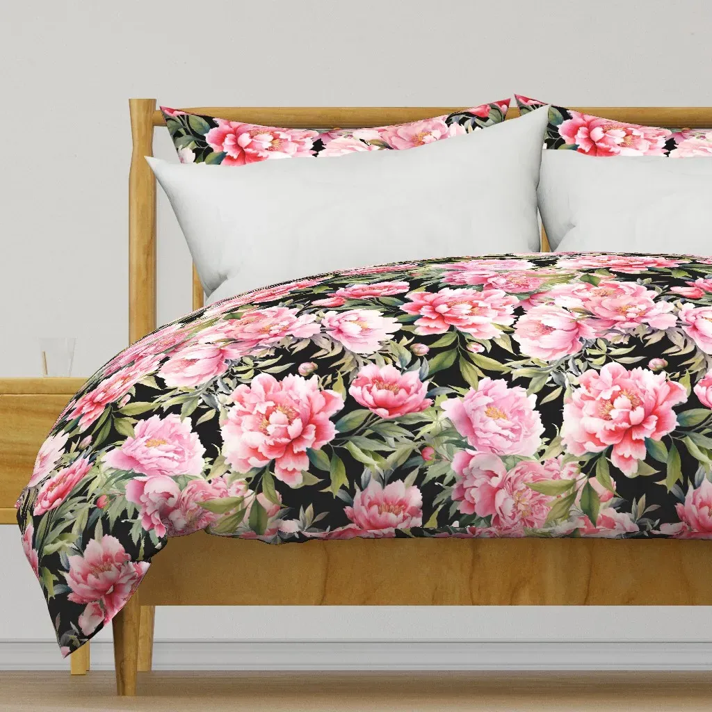 Watercolor Peonies 3522 Duvet Cover - Pink product