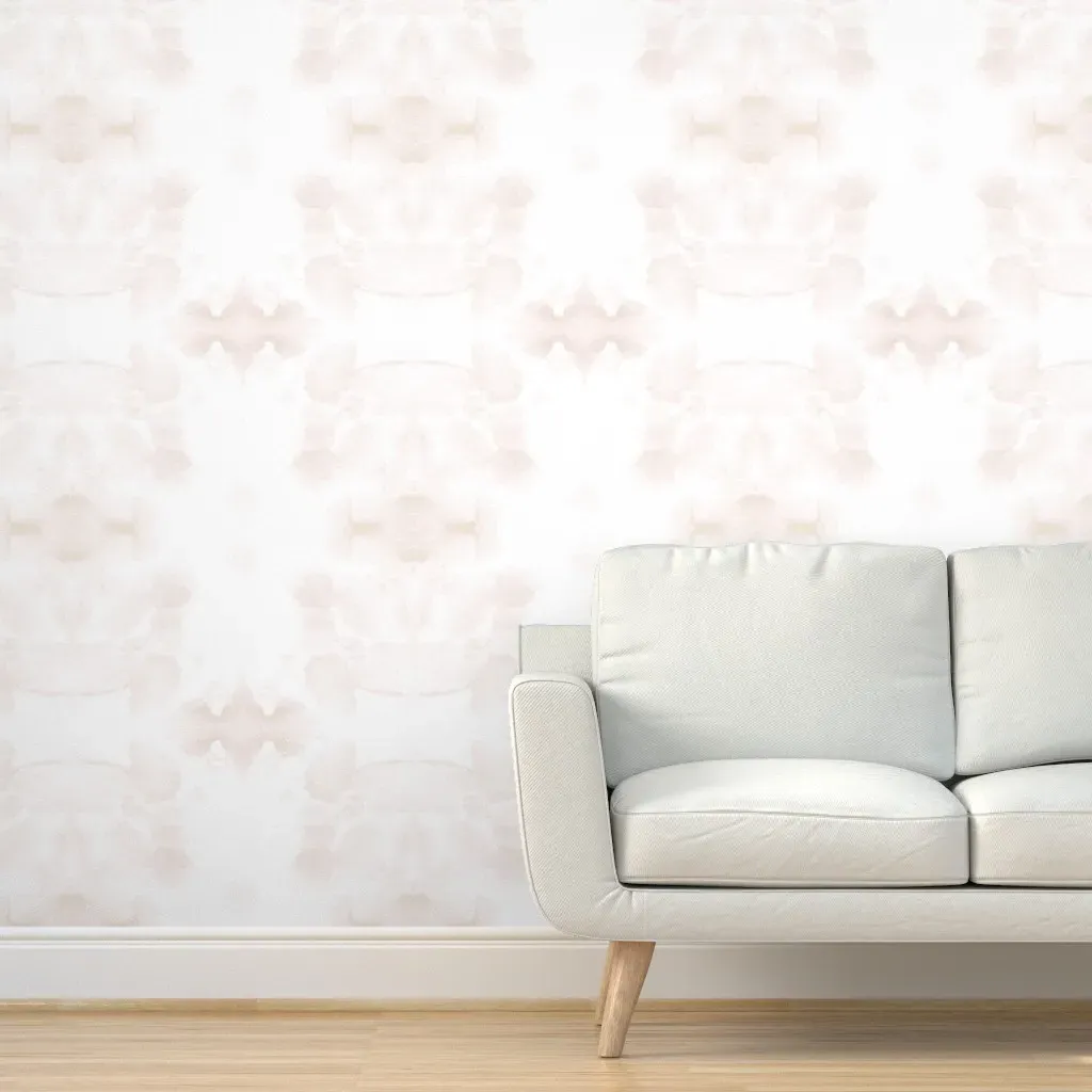 Watercolor Rorschach Peel and Stick Wallpaper - Beige product