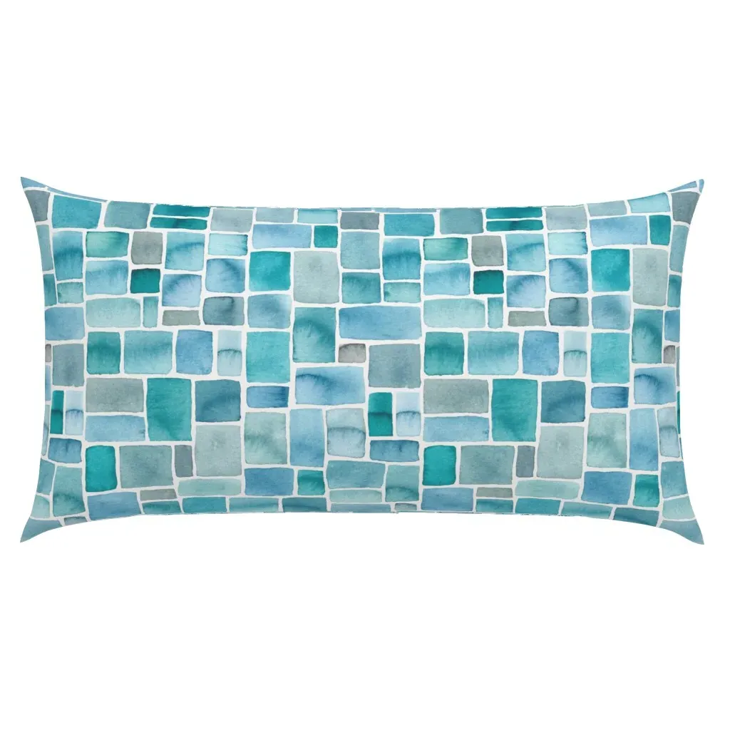 Watercolor Shapes Ocean King Pillow Sham - Teal product