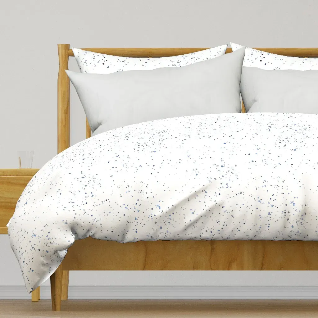 Watercolor Snow Duvet Cover - Blue, White product