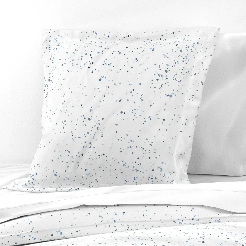 Watercolor Snow Euro Pillow Sham - Blue product