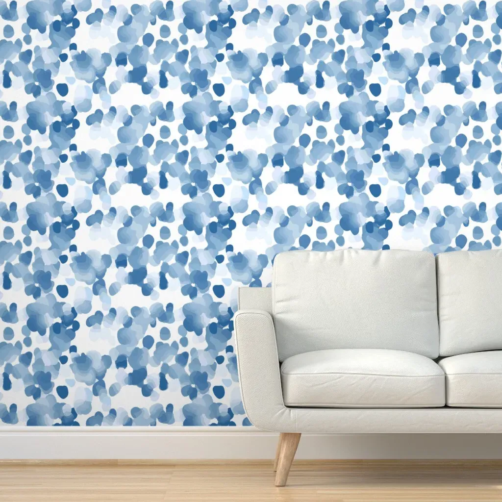 Watercolor Spots Peel and Stick Wallpaper - Blue product