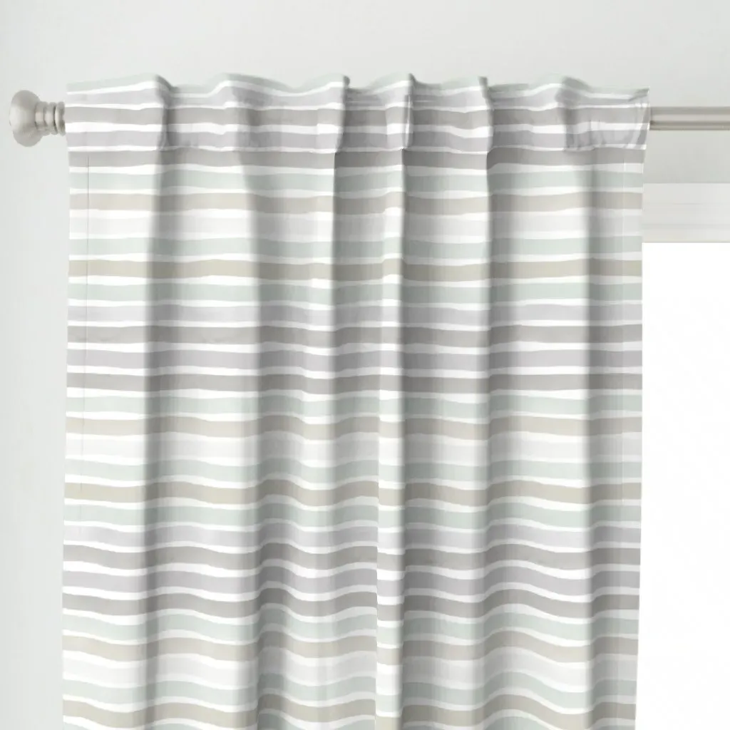 Watercolor Stripe Hues Curtain Panel - Light Gray alternate view