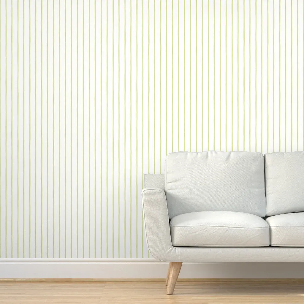 Watercolor Stripe Peel and Stick Wallpaper - Pale Green, White product