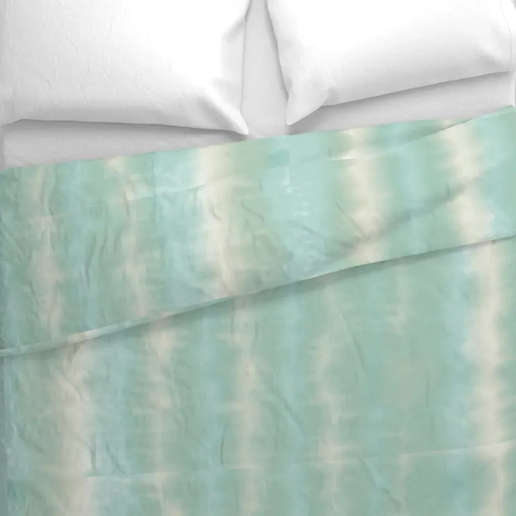 Watercolor Stripes Duvet Cover - Seafoam Green alternate view