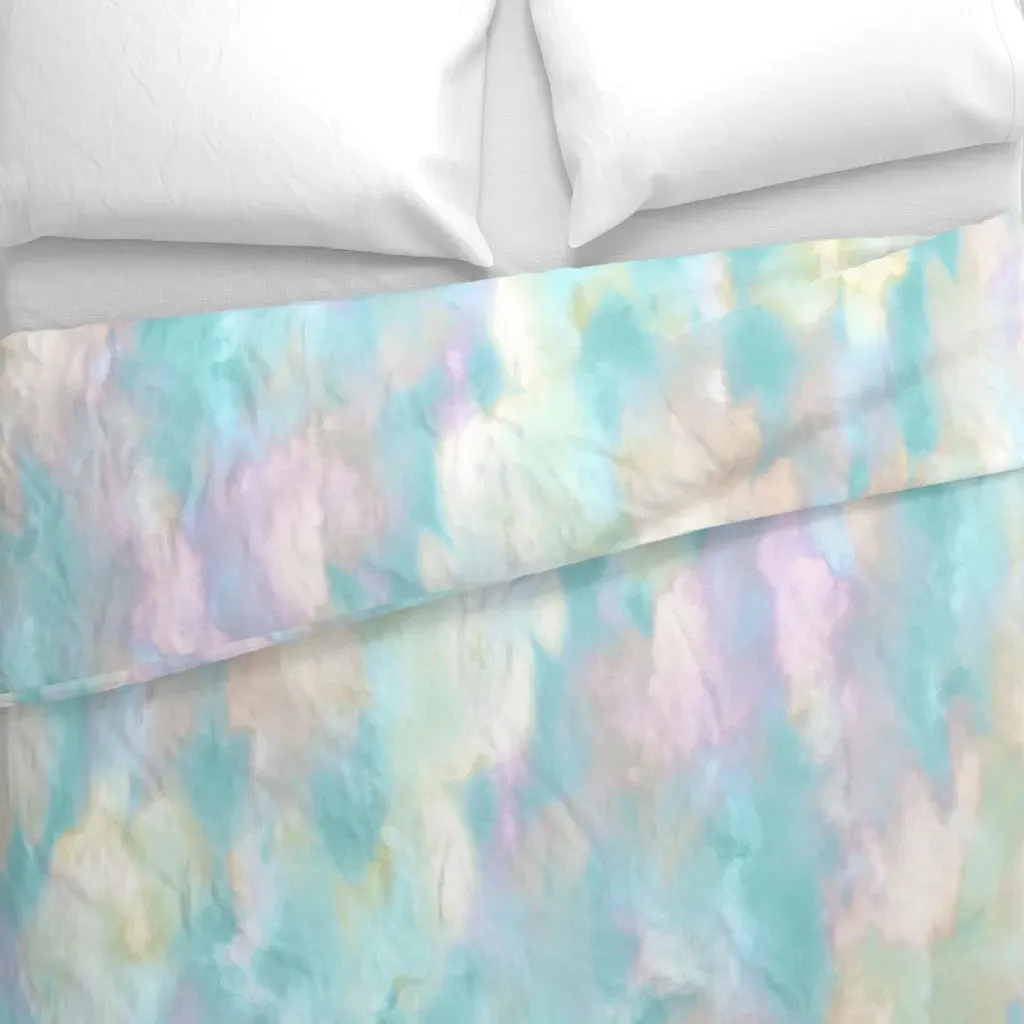 Watercolor Tie Dye Duvet Cover - Aqua alternate view