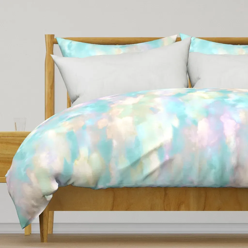 Watercolor Tie Dye Duvet Cover - Aqua product