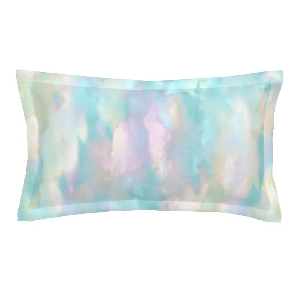 Watercolor Tie Dye King Pillow Sham - Aqua product