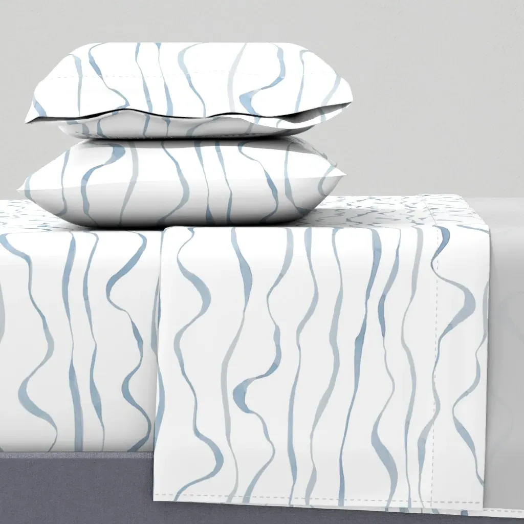 Watercolor Waves Full Sheet Set - Light Blue product