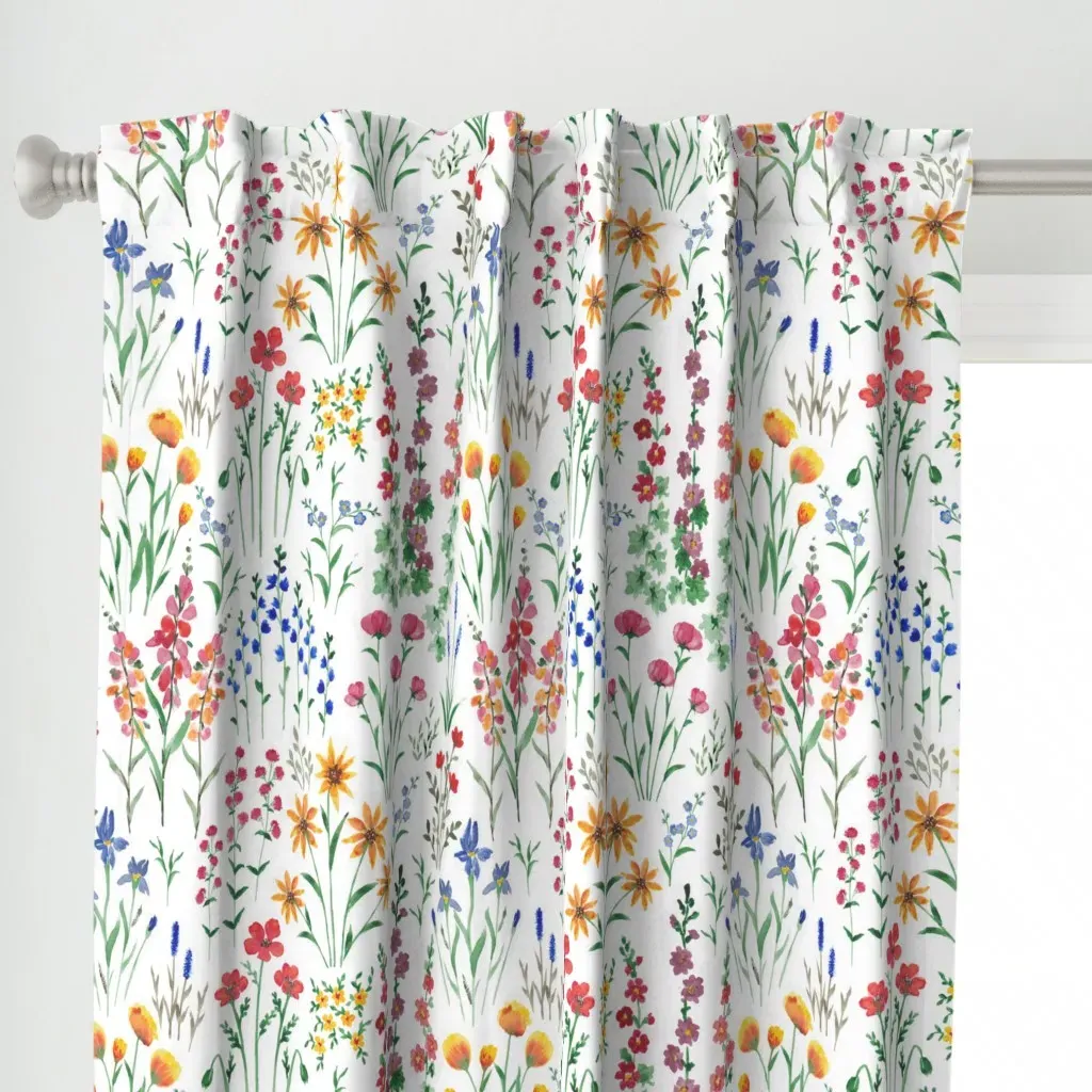 Watercolour Cottage Curtain Panel - Pink alternate view