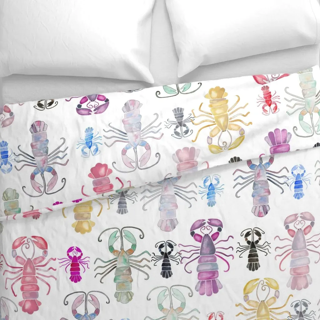 Watercolour Lobsters Large Duvet Cover - Pink alternate view