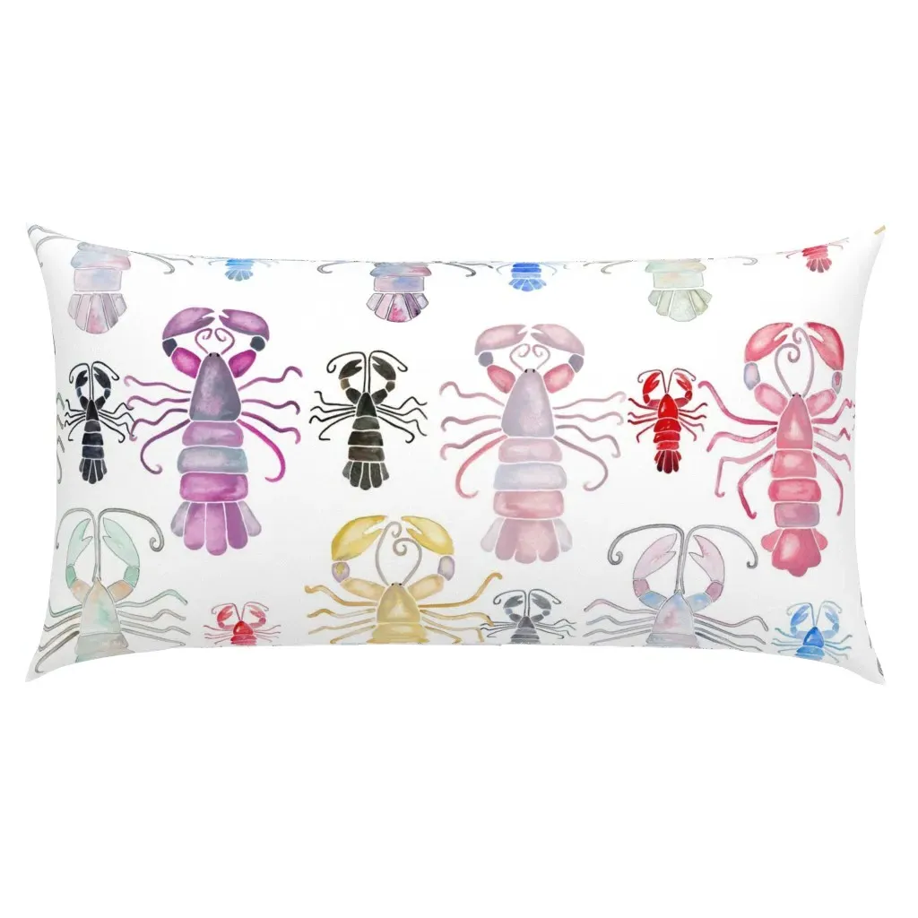Watercolour Lobsters Large Scale King Pillow Sham - Pink product
