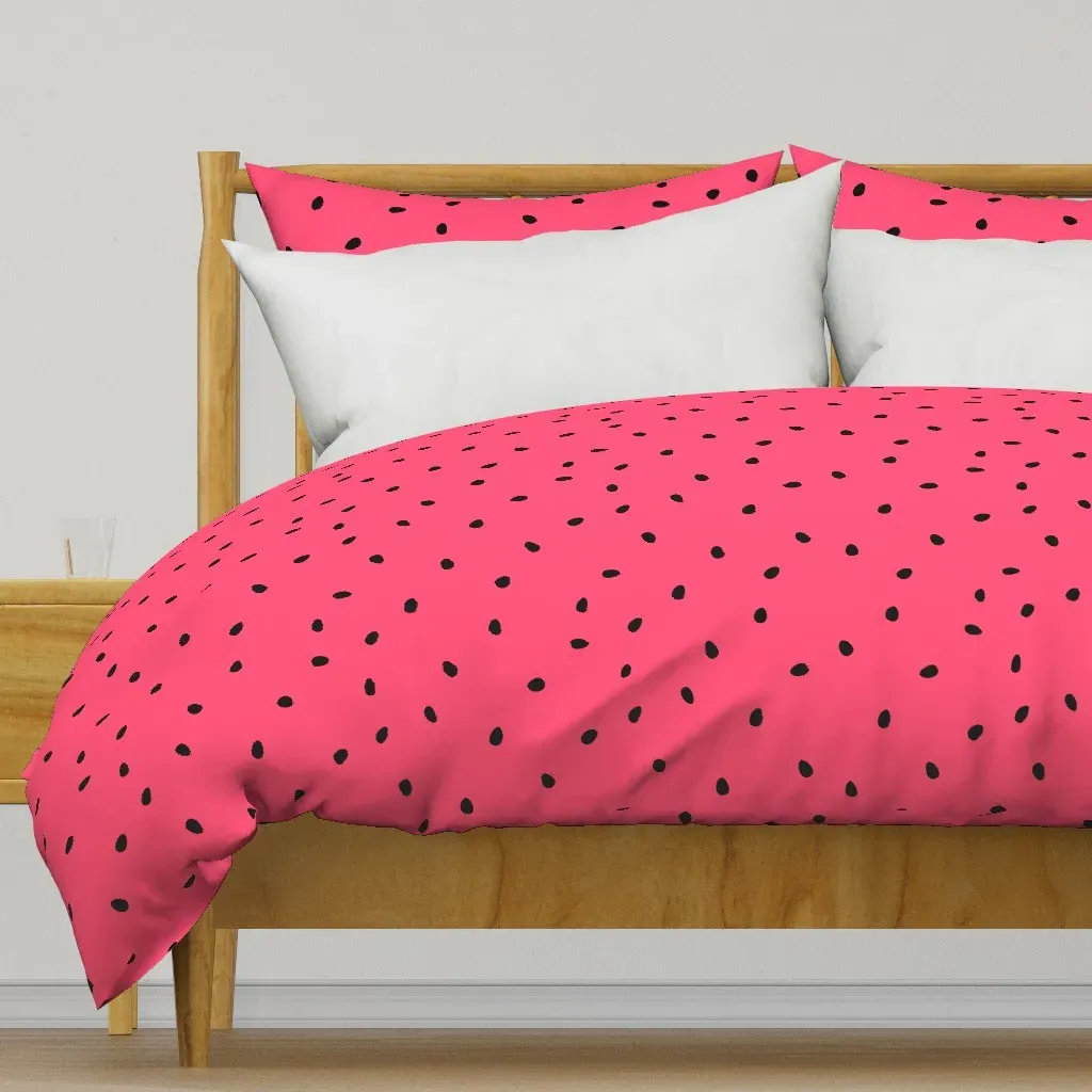 Watermelon Seeds Duvet Cover - Pink product