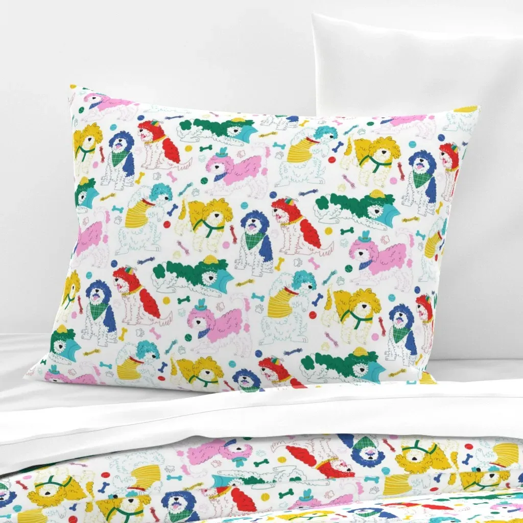 Watson Dog Standard Knife Edge Cushion Cover - White, Cotton Sateen product
