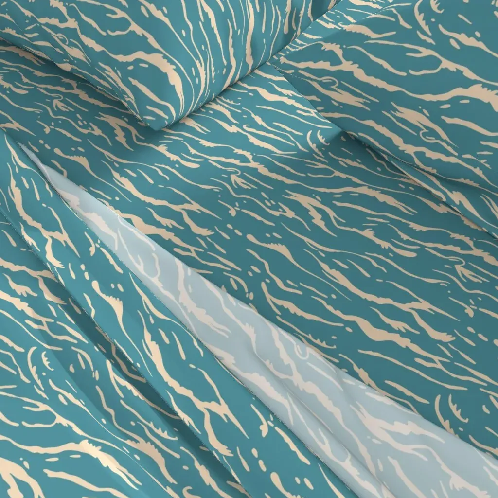 Wave Candy Queen Sheet Set - Teal alternate view