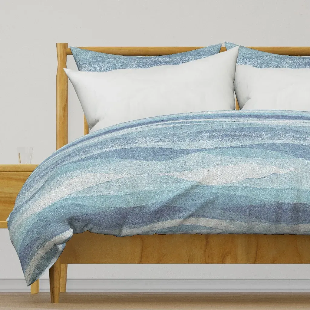 Wave-Sky Blue And Sea Duvet Cover - Blue product