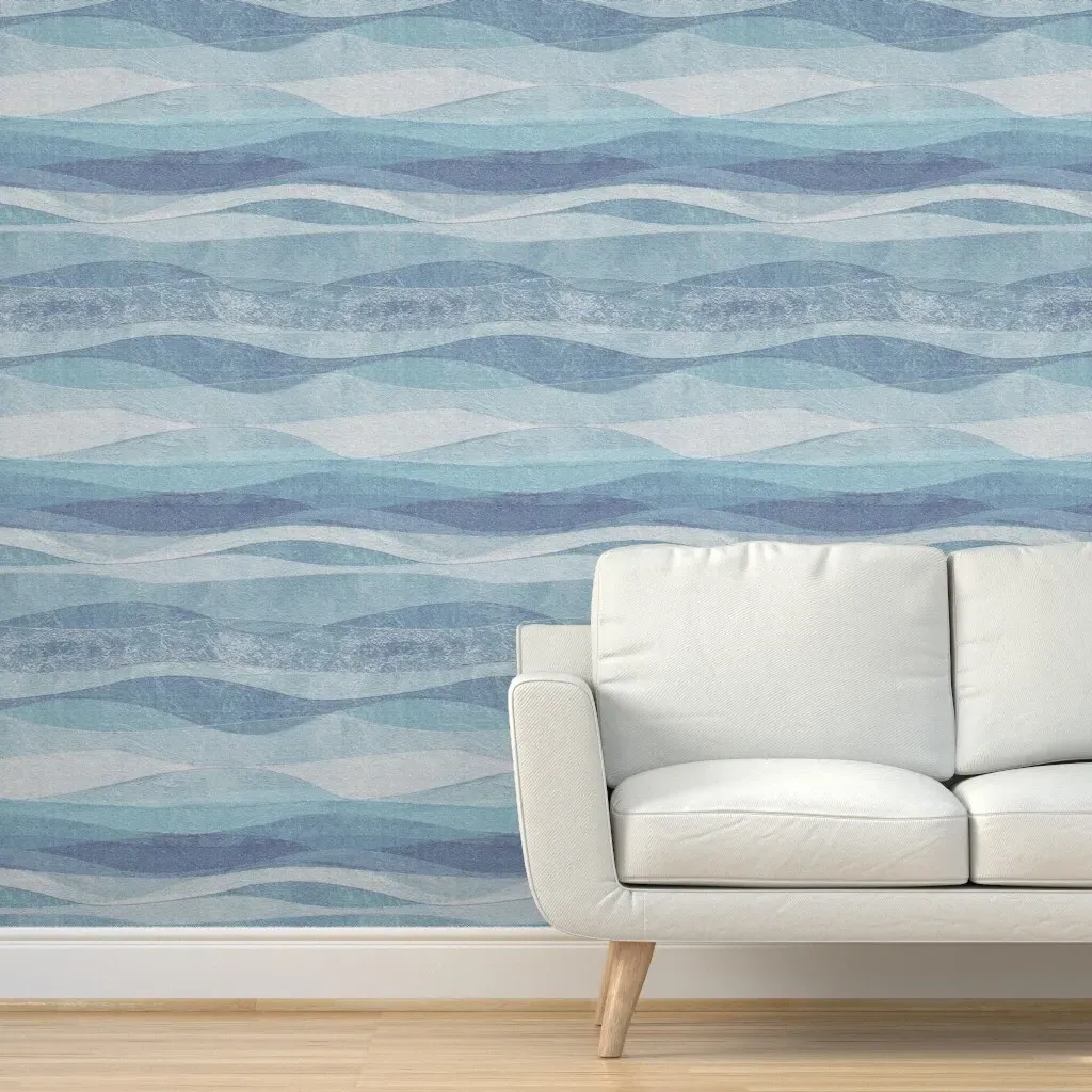 Wave-Sky Peel and Stick Wallpaper Removable - Blue product
