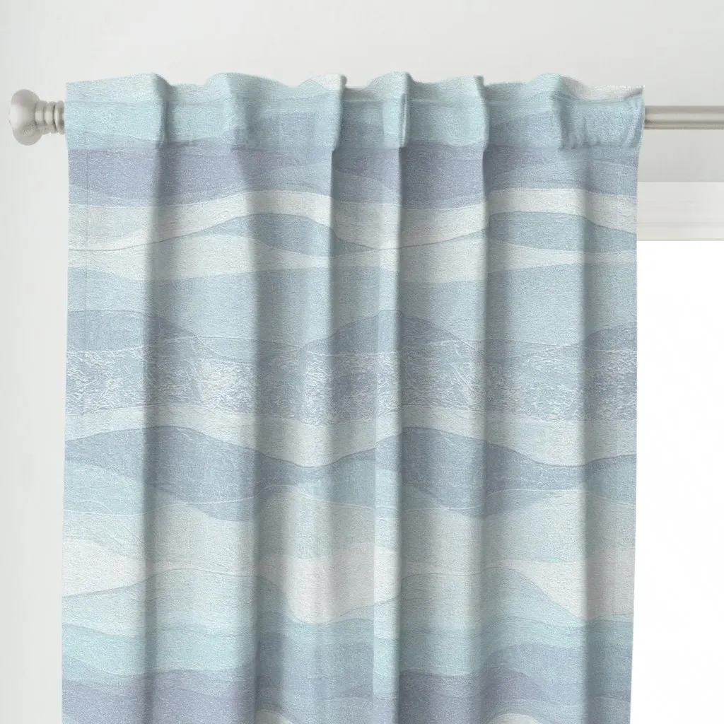 Wave-Skyblue Sea Curtain Panel - Light Blue alternate view
