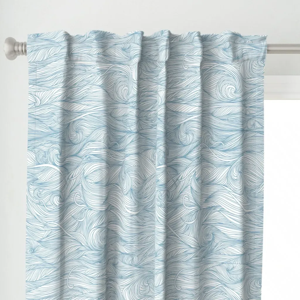 Waves Curtain Panel - Light Blue alternate view