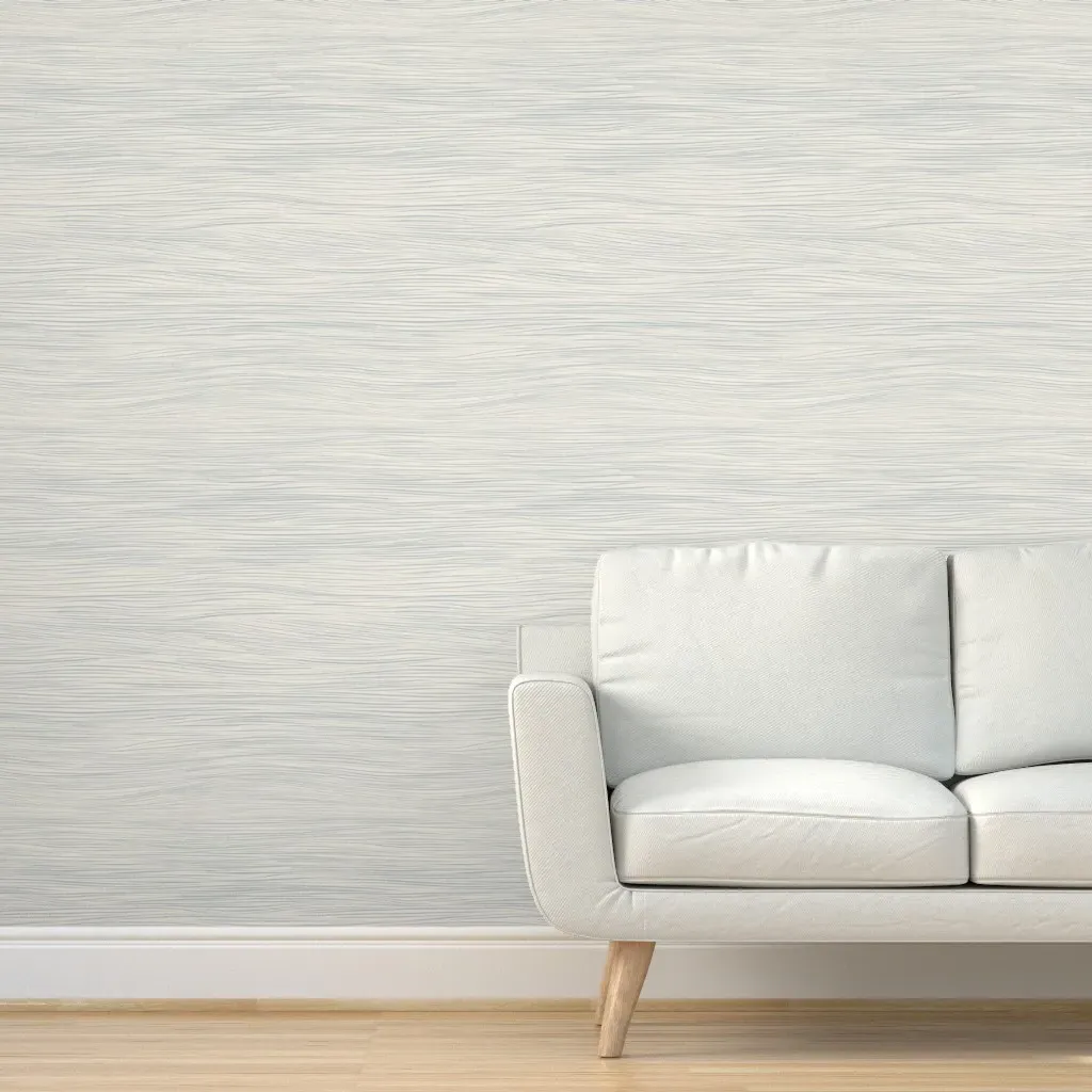 Waves Organic Lines Coastal Stripes Peel and Stick Wallpaper - Off-White product