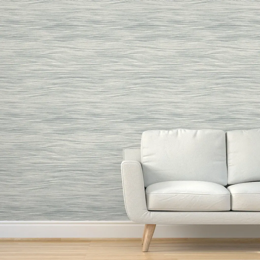 Waves Peel and Stick Wallpaper Horizontal Stripe - Light Gray product