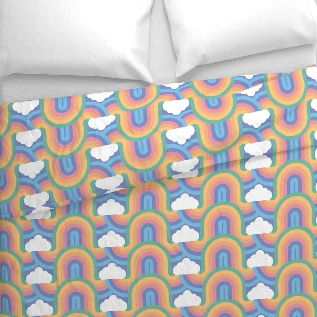 Waving Rainbows Duvet Cover - Light Blue alternate view