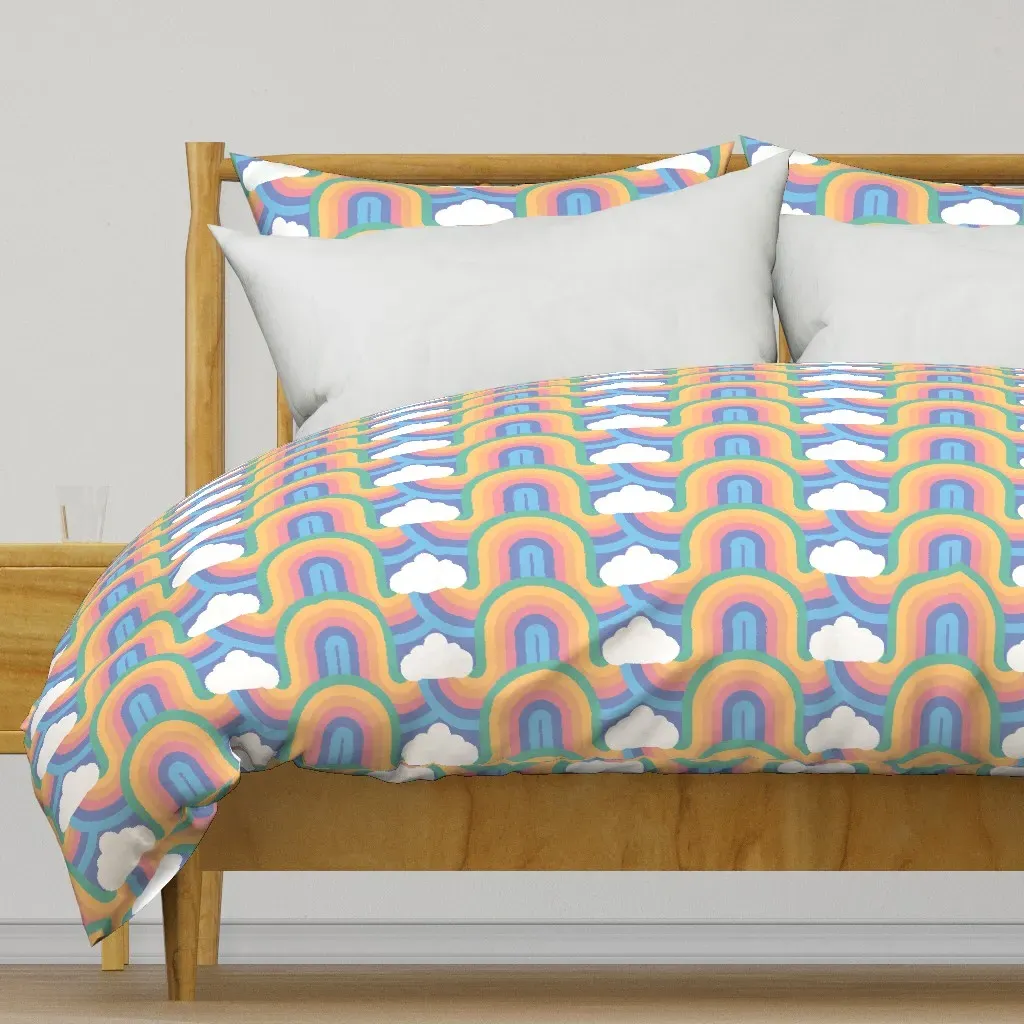 Waving Rainbows Duvet Cover - Light Blue product