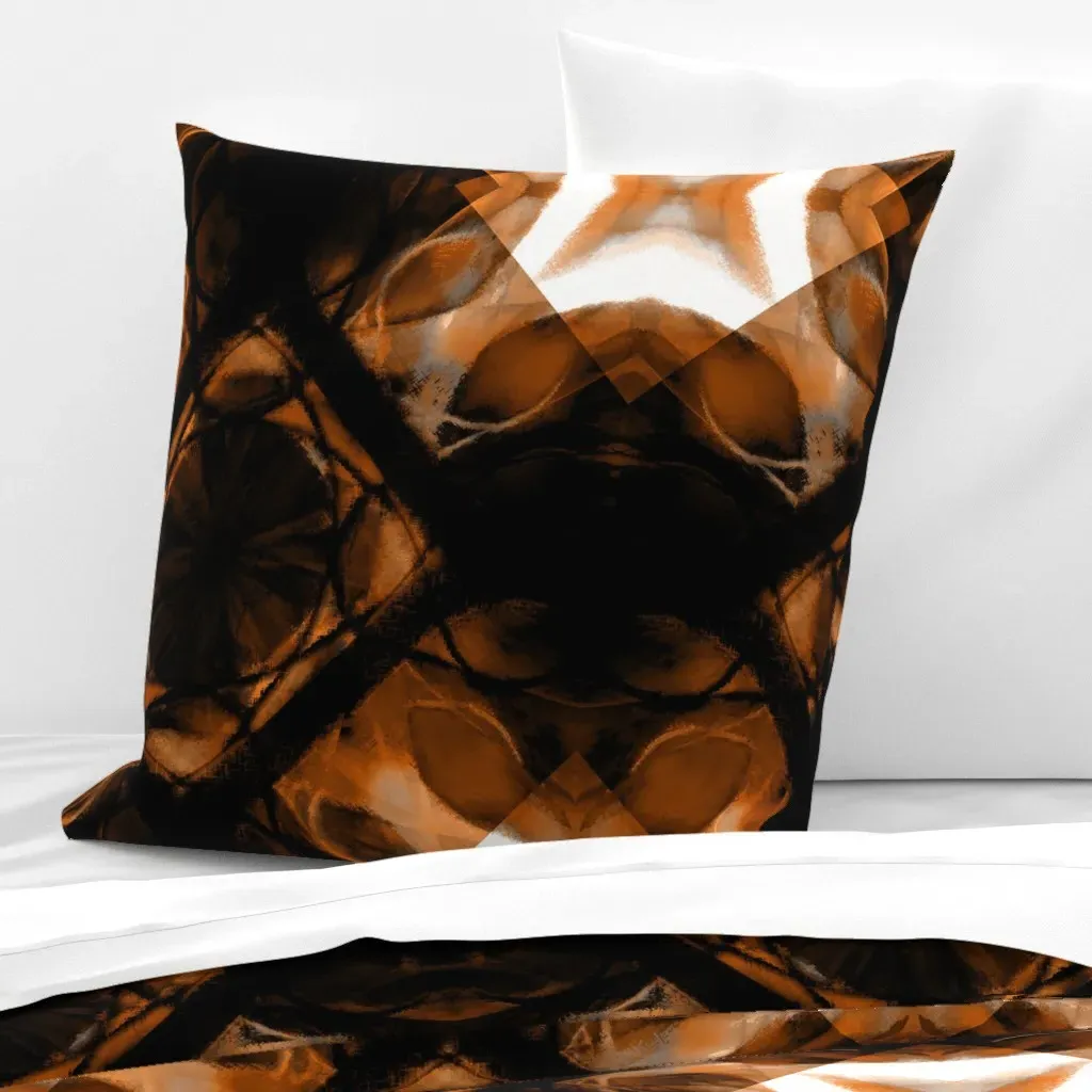 Wavy Squares Euro Pillow Sham - Brown product
