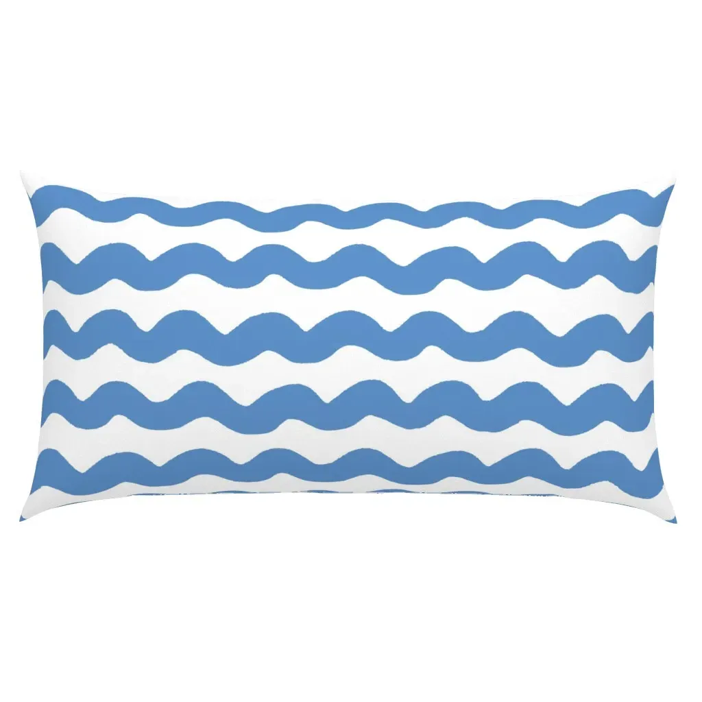 Wavy Stripe Horizontal King Pillow Sham - Blue, White product