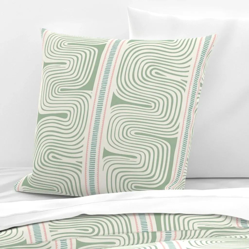 Wavy Stripes Euro Pillow Sham - Sage Green product