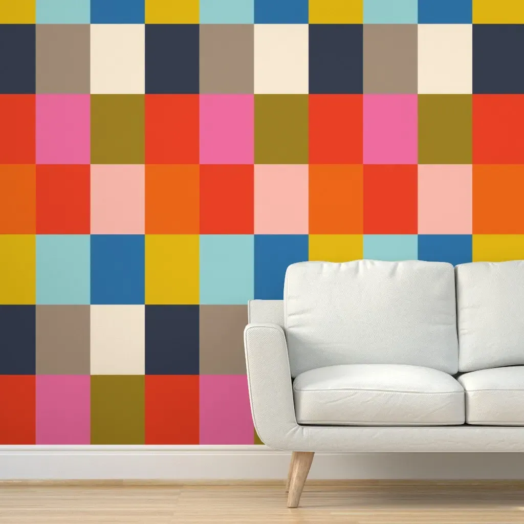 We Are All Connected Peel and Stick Wallpaper - Mustard Yellow product