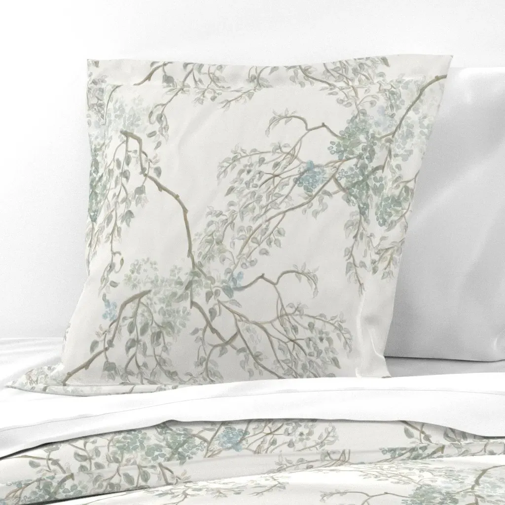Weeping Branches Euro Pillow Sham - Sage Green product
