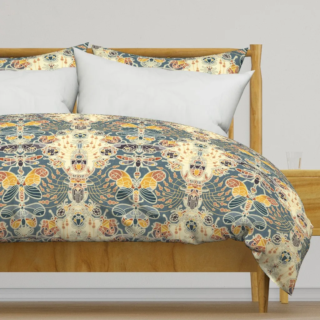 Weird And Wonderful Retro Duvet Cover - Mustard Yellow product