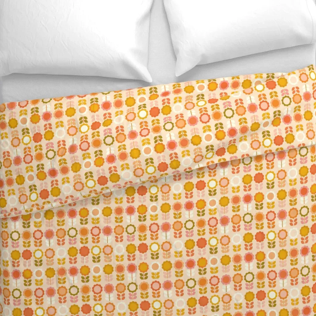 Welcome Daisies Duvet Cover - Orange alternate view