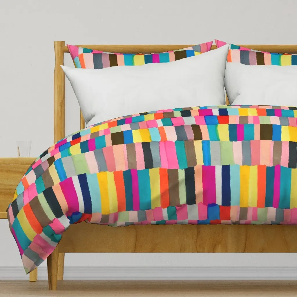 Welcome Rainbow Stripes Large Duvet Cover - Pink product