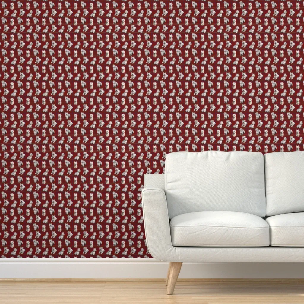 West Highland Terrier Peel and Stick Wallpaper - Red product