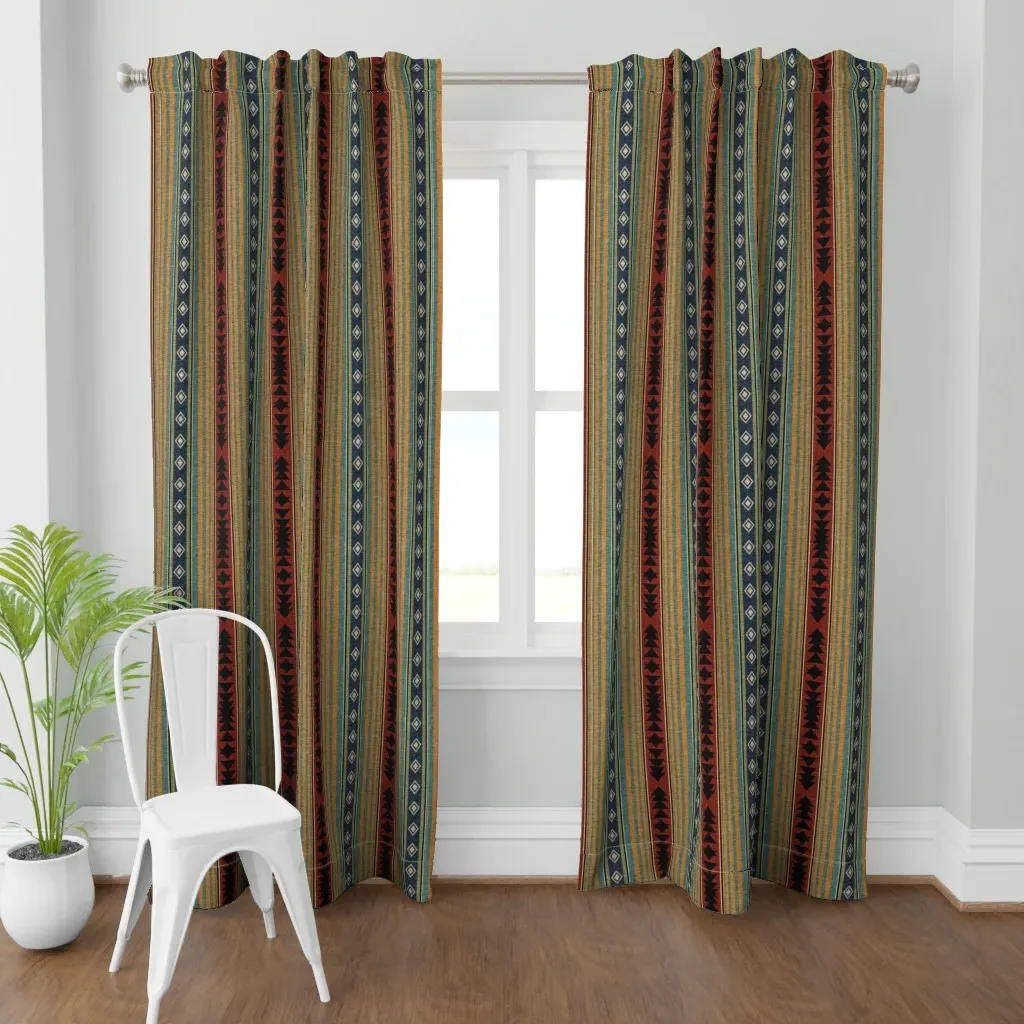 Western Blanket Curtain Panel - Rust Orange product