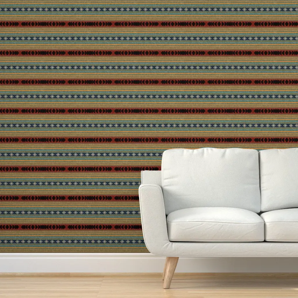 Western Blanket Peel and Stick Wallpaper - Terracotta product