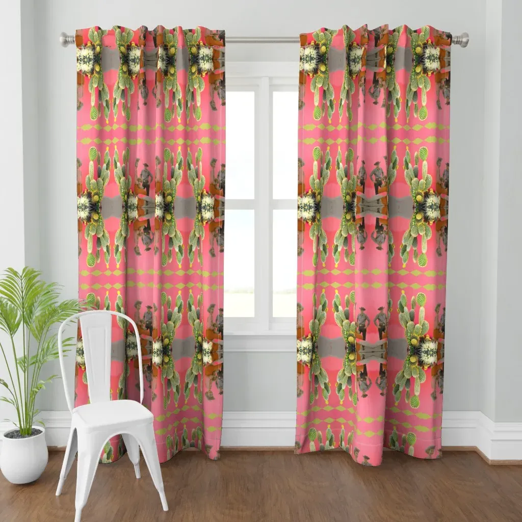 Western Cacti Curtain Panel - Pink product