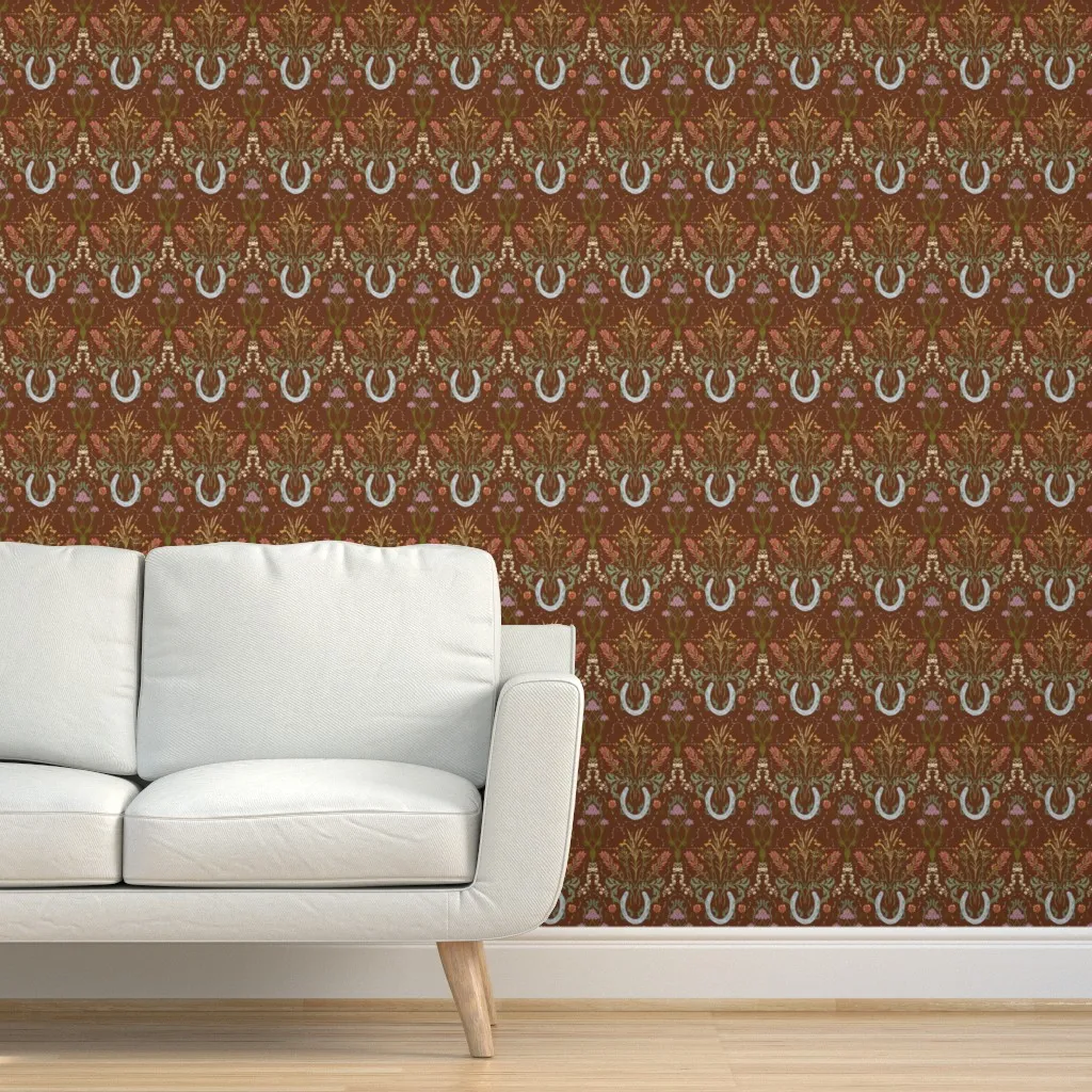 Western Damask Peel and Stick Wallpaper - Brown product