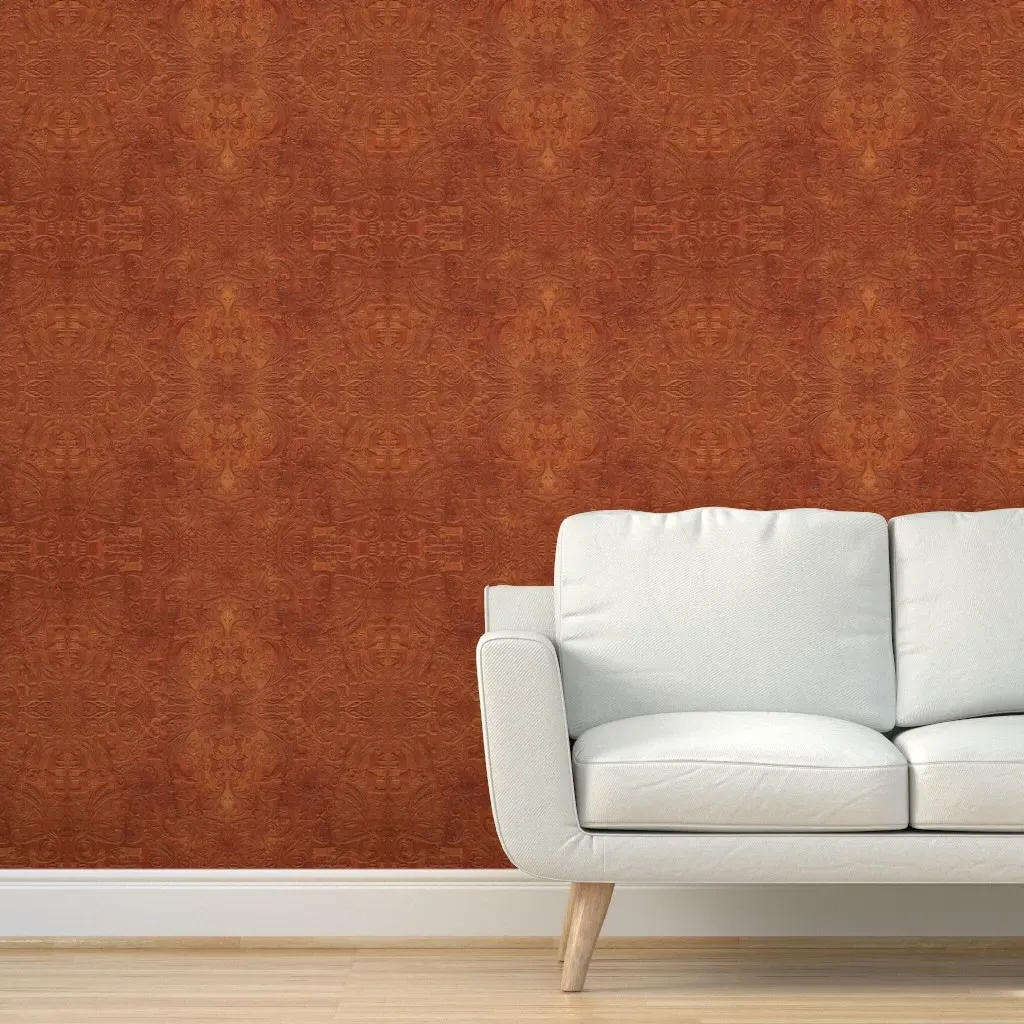 Western Leather Pattern Peel and Stick Wallpaper - Brown product