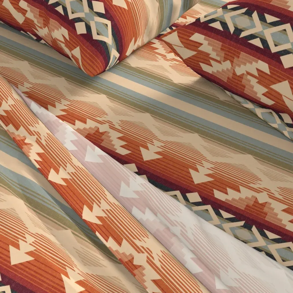 Western Life Blanket Geometric Queen Sheet Set - Burnt Orange alternate view