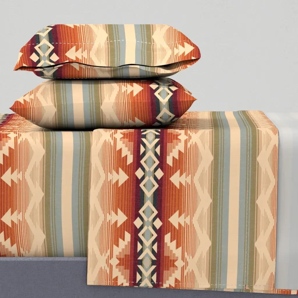 Western Life Blanket Geometric Queen Sheet Set - Burnt Orange product