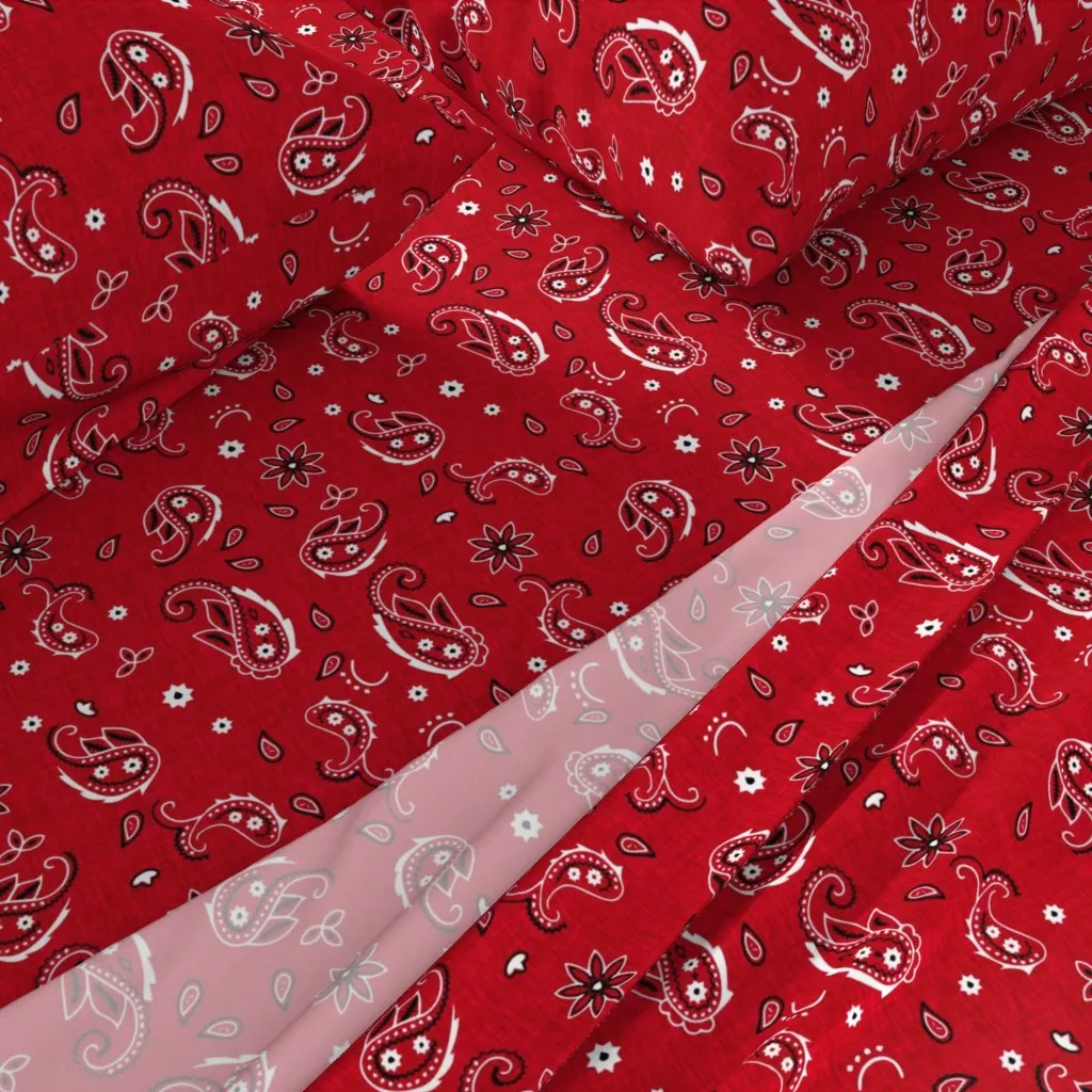 Western Paisley King Size Sheet Set - Red alternate view