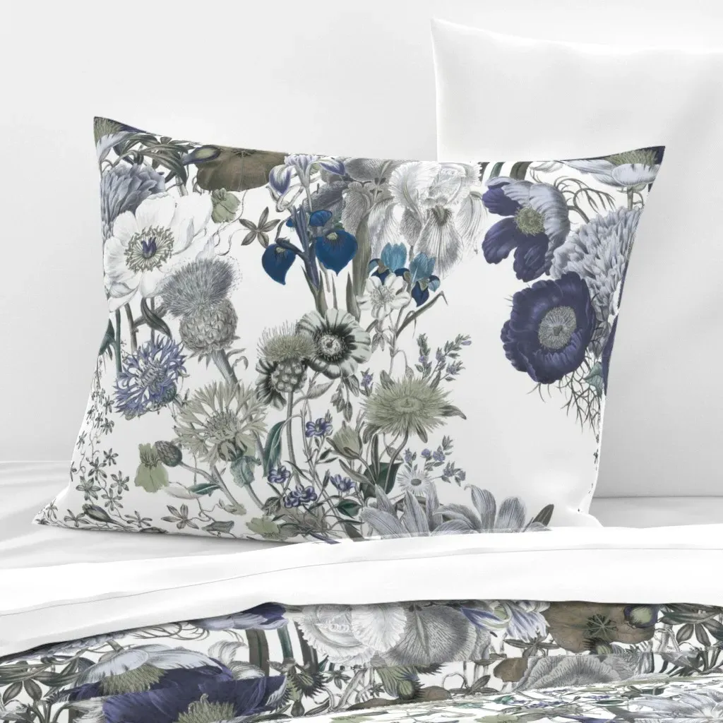Westhaven Initials Standard Knife Edge Pillow - Dusty Blue, Cotton Sateen product