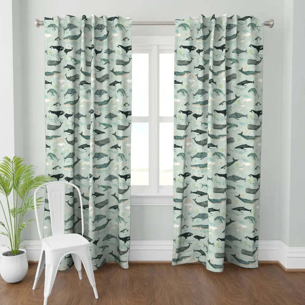 Whale Whispers Curtain Panel - Blue product