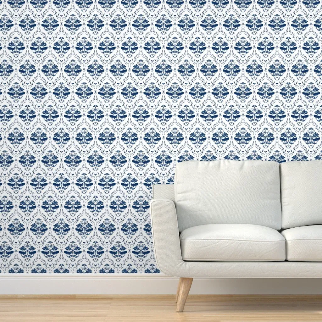 Whale's Elixir Peel and Stick Wallpaper - Navy Blue, White product